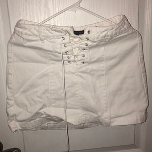 White jean skirt